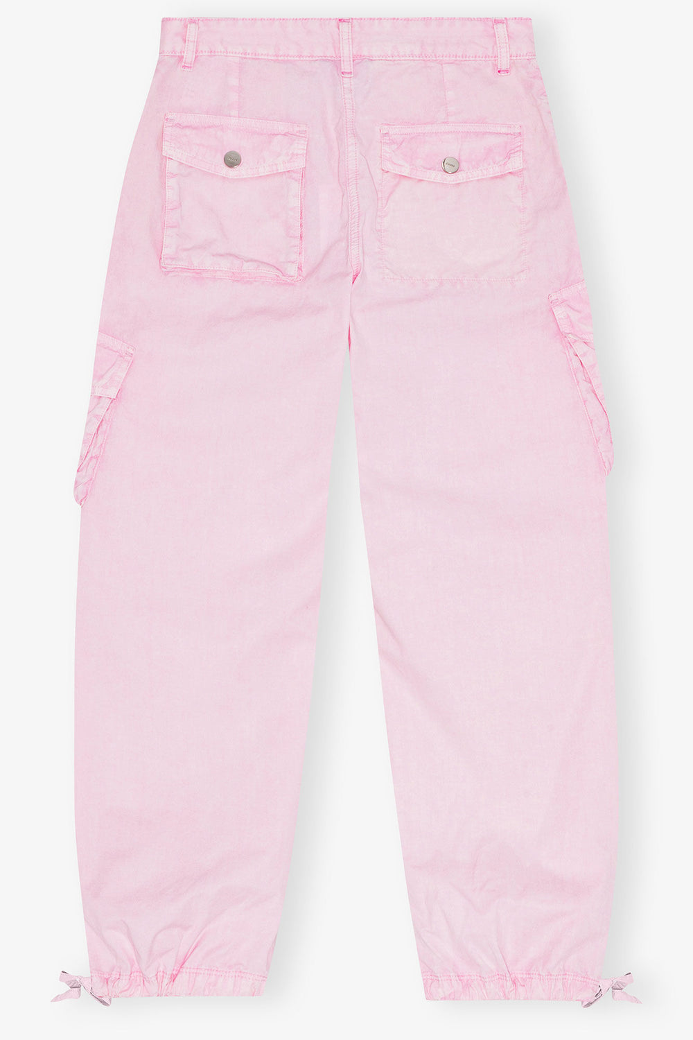 GANNI Outlet Pink Washed Cotton Twill Pants