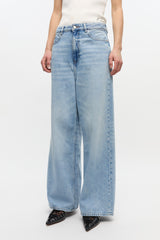 GANNI Hot Sale Baggy Wide Jeans in Light Blue Denim