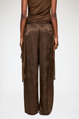 GANNI New Pants in Brown Satin