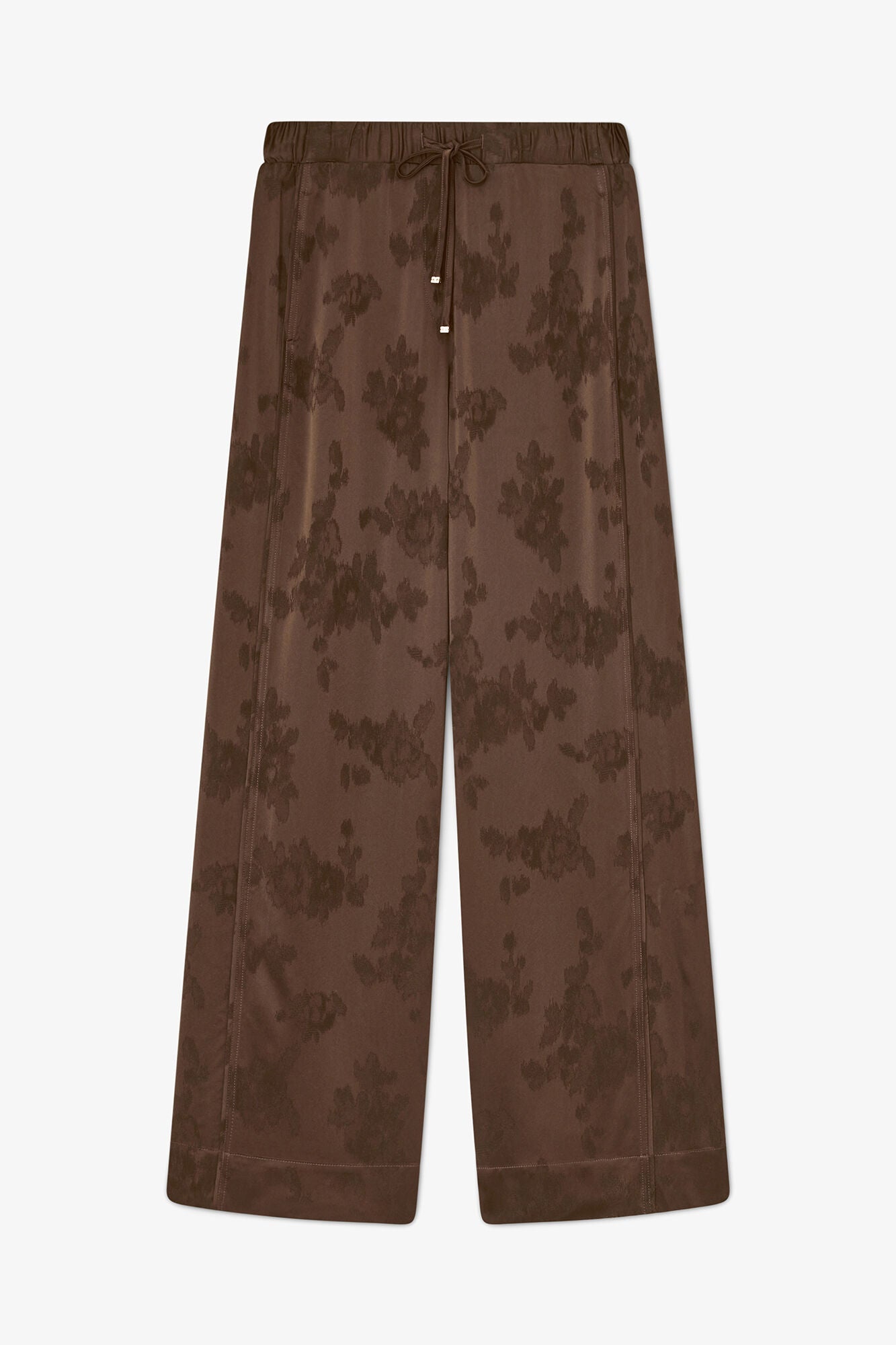 GANNI New Pants in Brown Satin