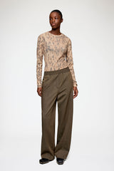 GANNI For Sale Pants in Brown Wool Melange