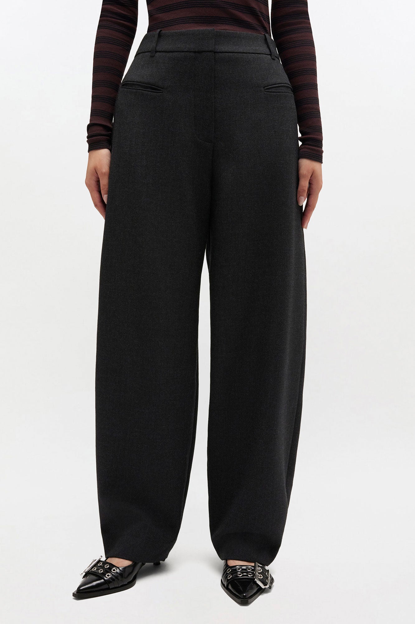 GANNI Online Grey Wool Suiting Pants