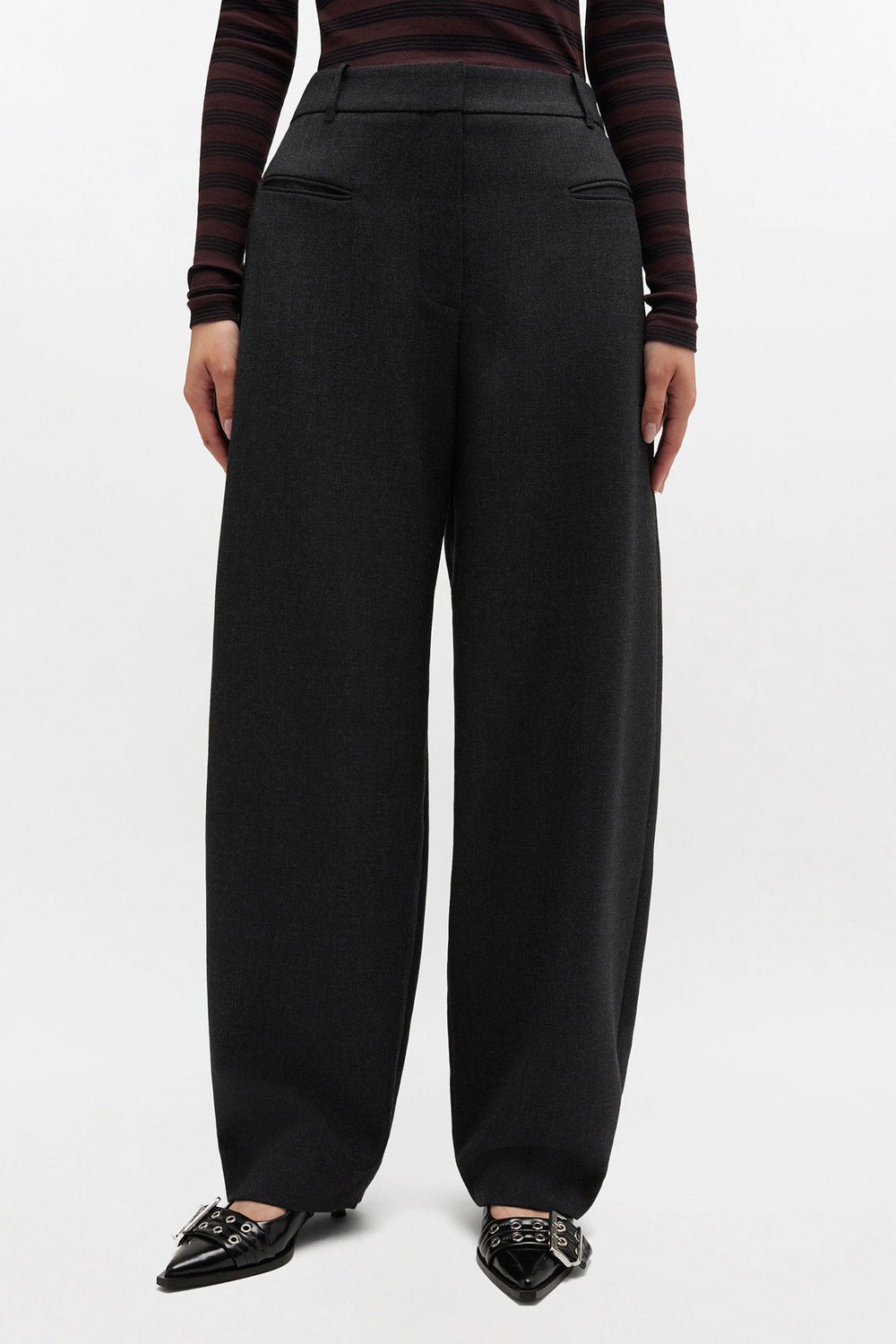GANNI Online Grey Wool Suiting Pants