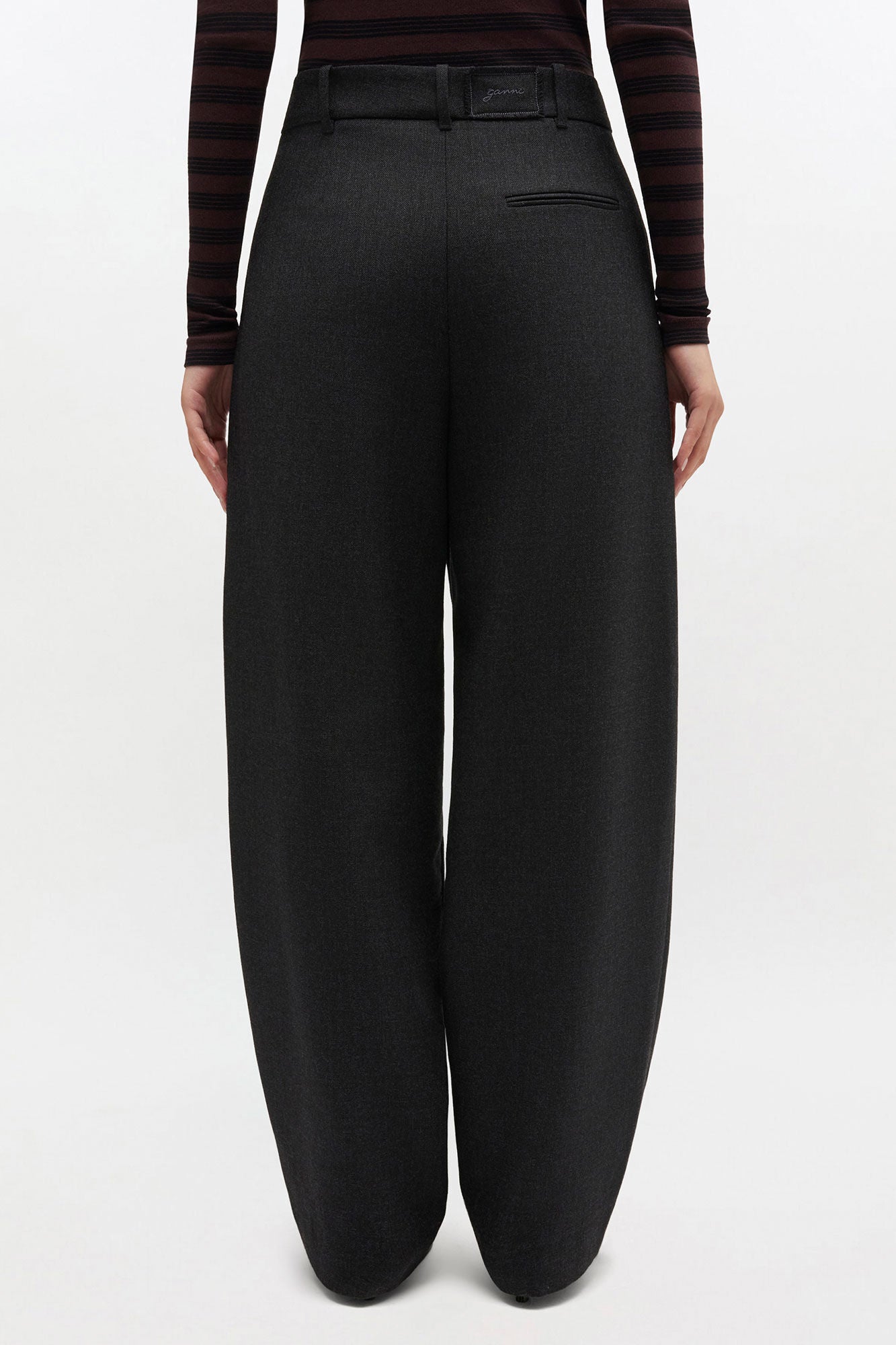 GANNI Online Grey Wool Suiting Pants
