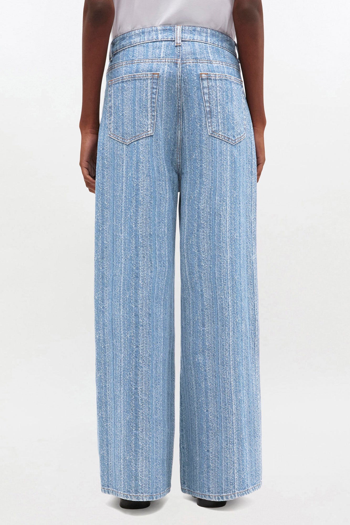 GANNI On Sale Baggy Jeans in Striped Denim