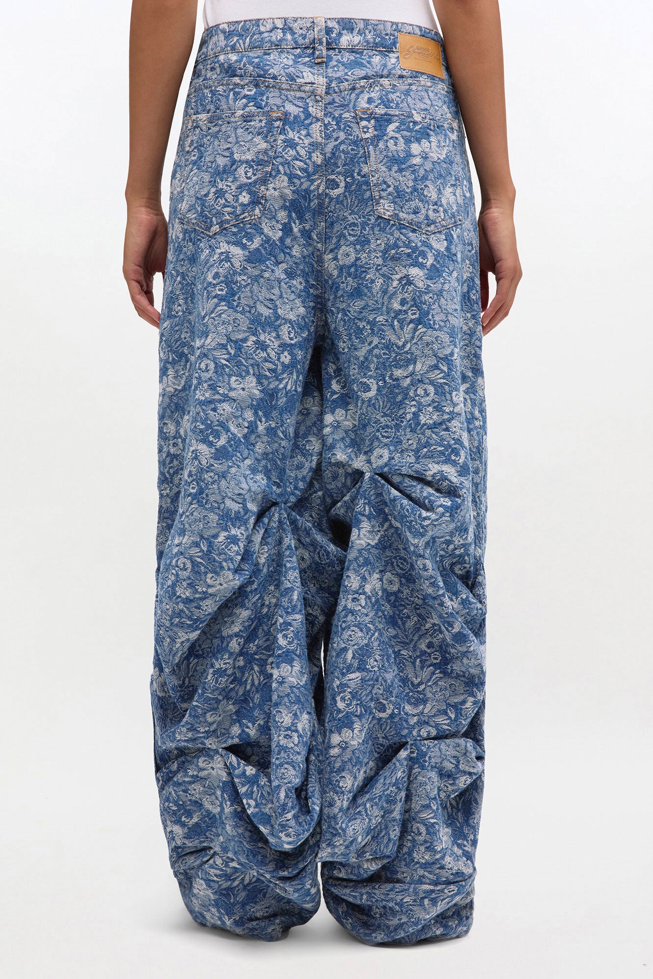 GANNI For Sale Draped Jeans in Blue Tapestry