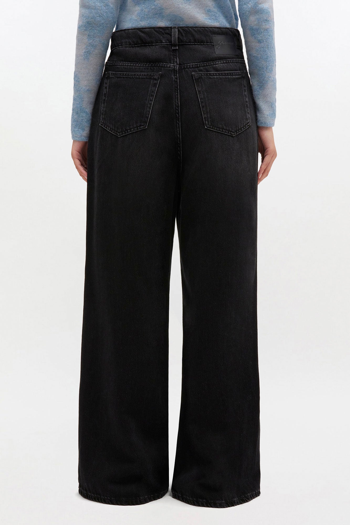 GANNI New Baggy Jeans in Black Washed Denim