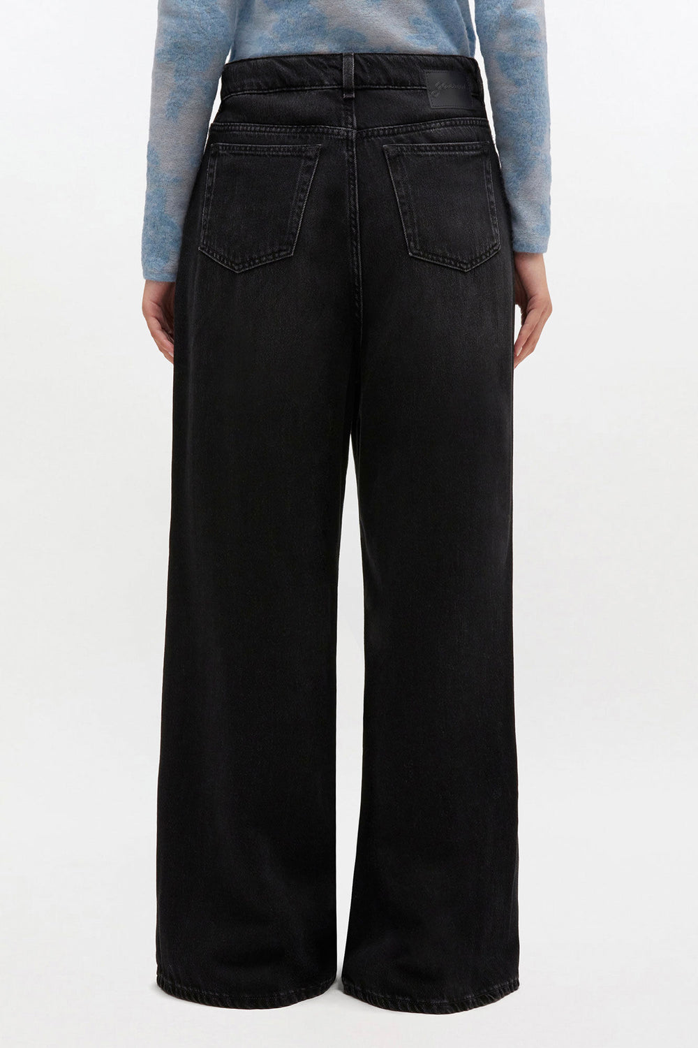 GANNI New Baggy Jeans in Black Washed Denim