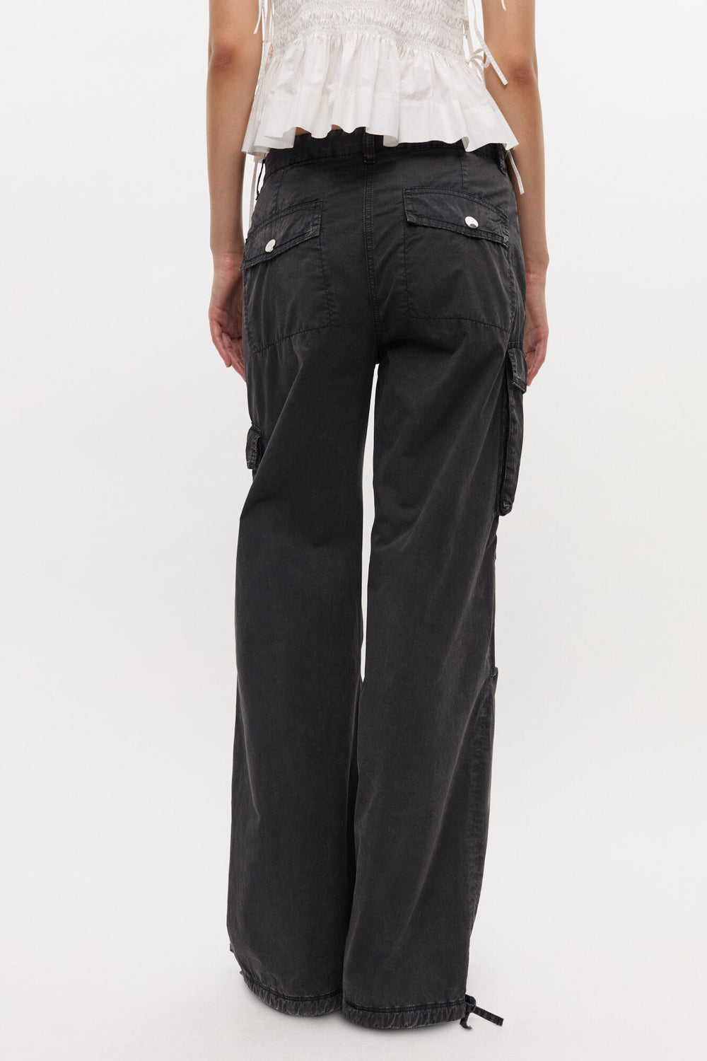 GANNI us Black Washed Twill Pants