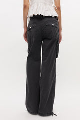 GANNI us Black Washed Twill Pants