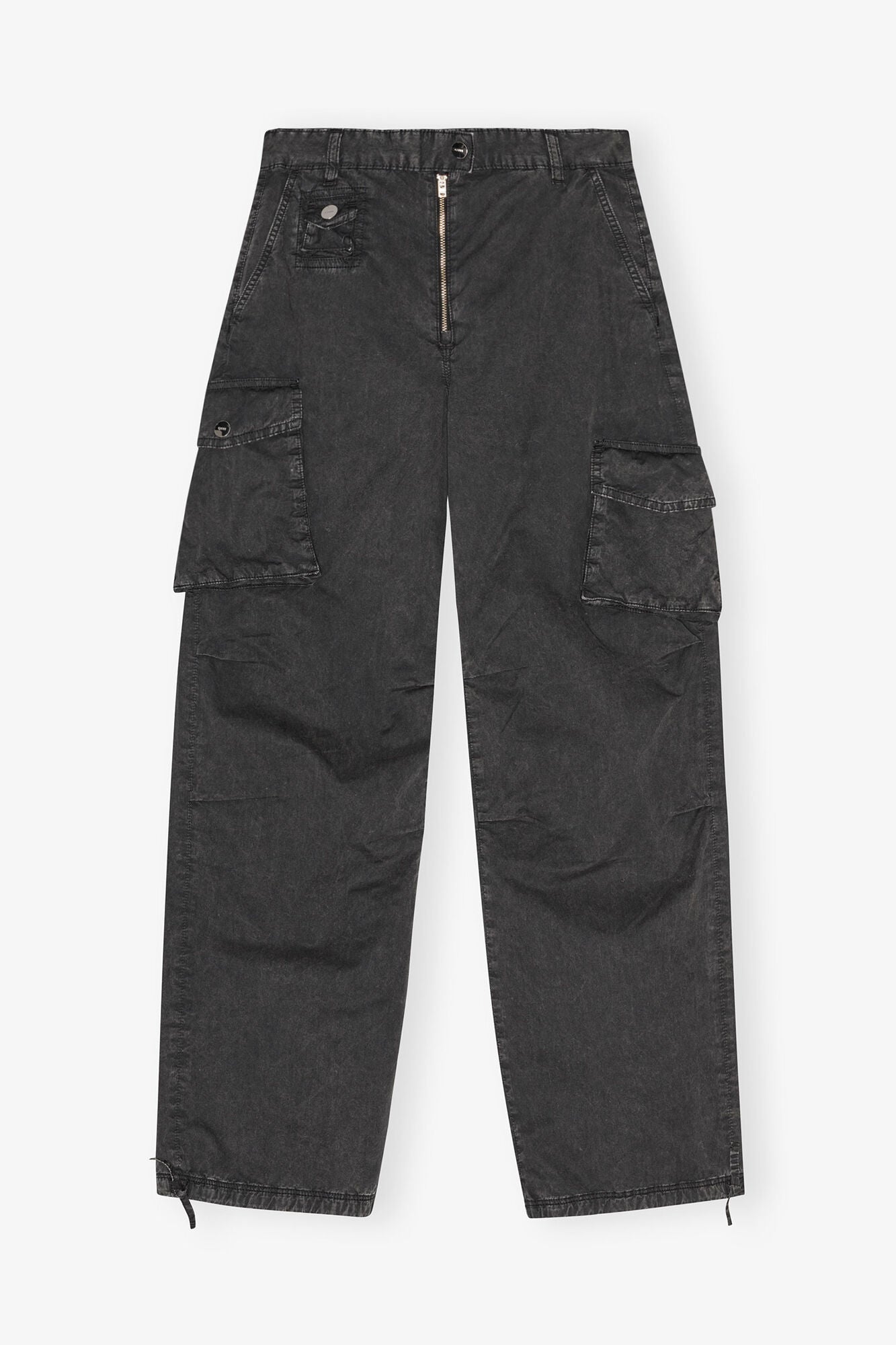 GANNI us Black Washed Twill Pants
