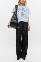 GANNI Online Black Nylon Elasticated Pants
