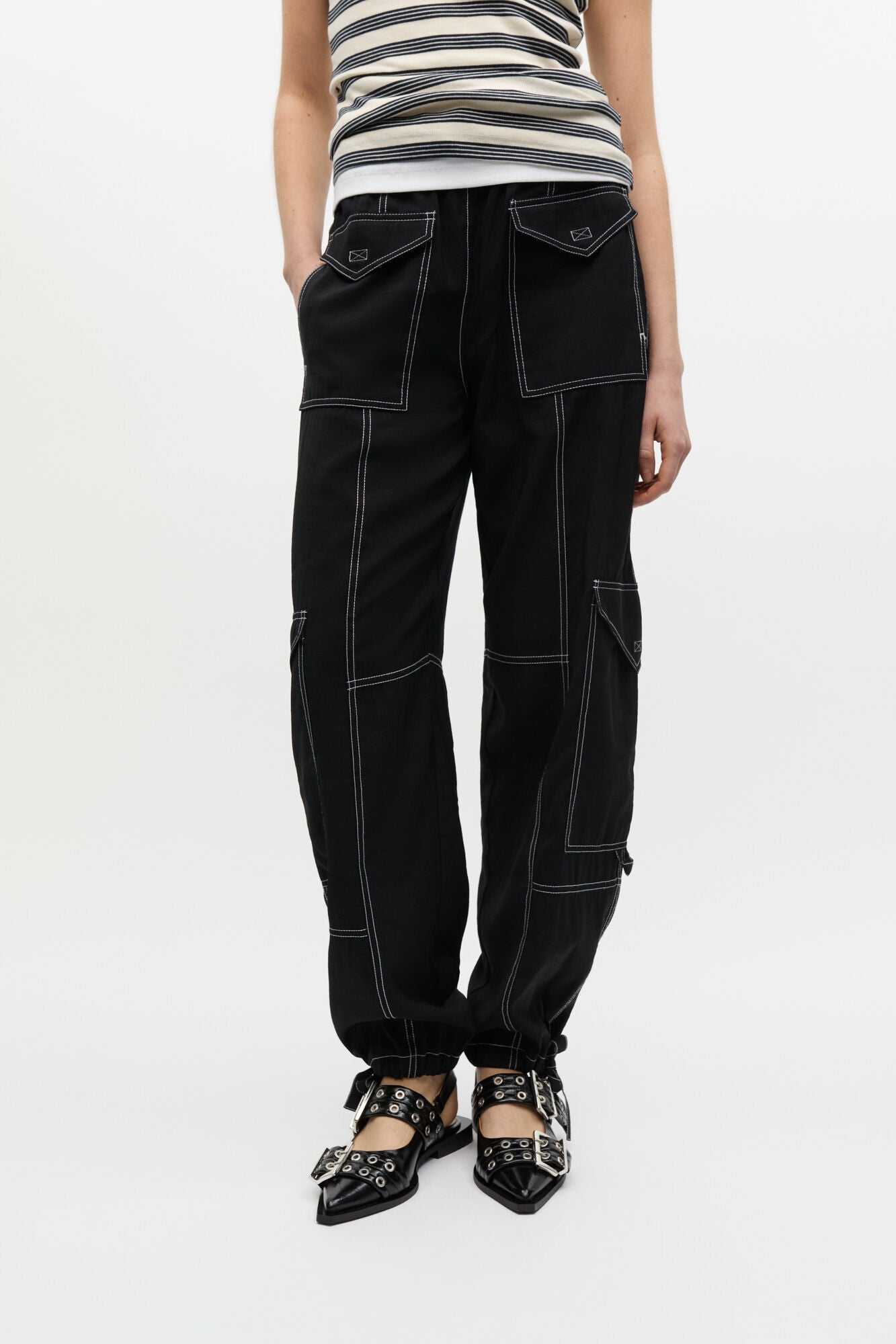 GANNI Sale Light Slub Pocket Pants