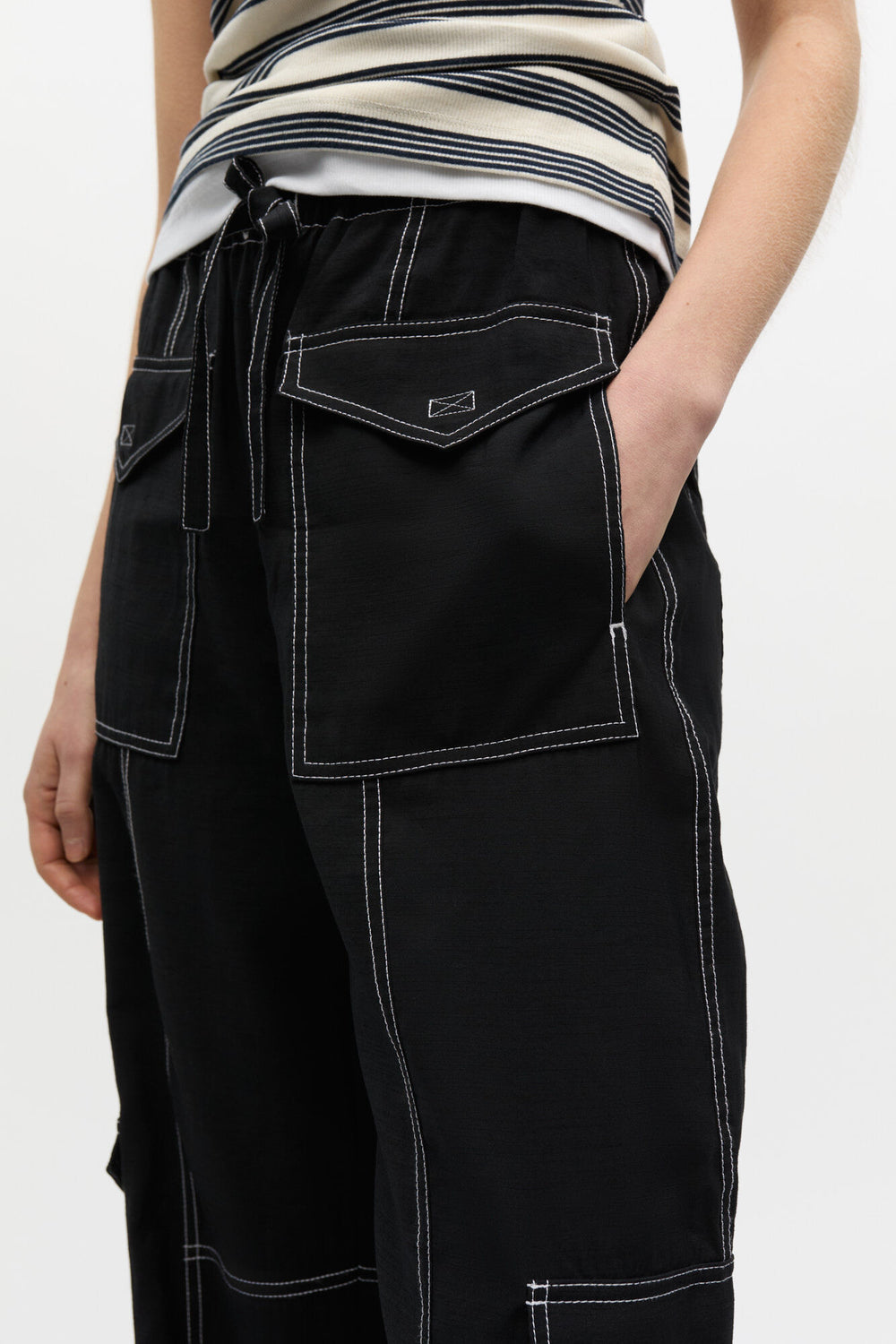 GANNI Sale Light Slub Pocket Pants