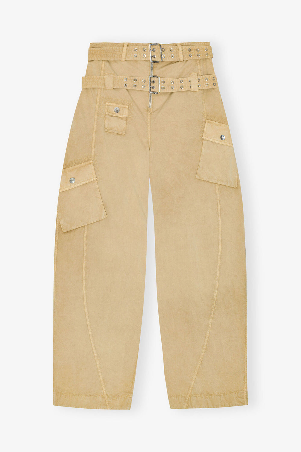 GANNI Discount Washed Stretch Cotton Pocket Pants