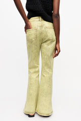 GANNI On Sale Green Foil Jeans
