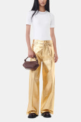 GANNI us Gold Foil Wide Jeans