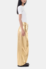 GANNI us Gold Foil Wide Jeans