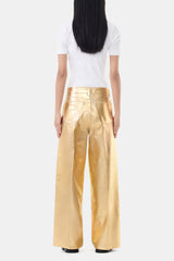 GANNI us Gold Foil Wide Jeans