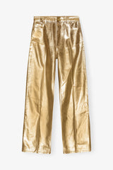 GANNI us Gold Foil Wide Jeans