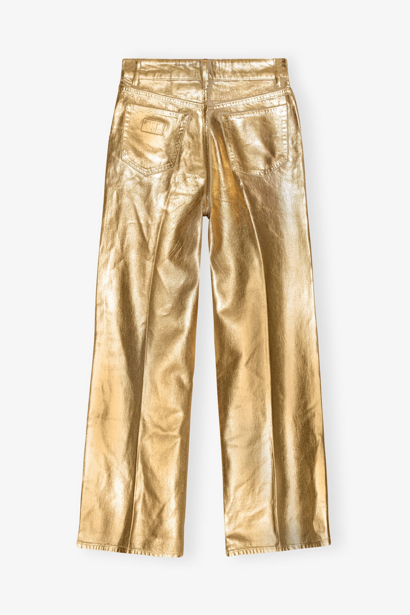GANNI us Gold Foil Wide Jeans