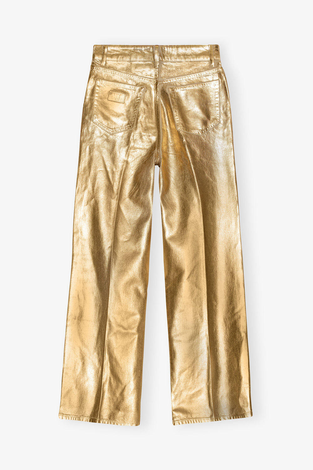 GANNI us Gold Foil Wide Jeans