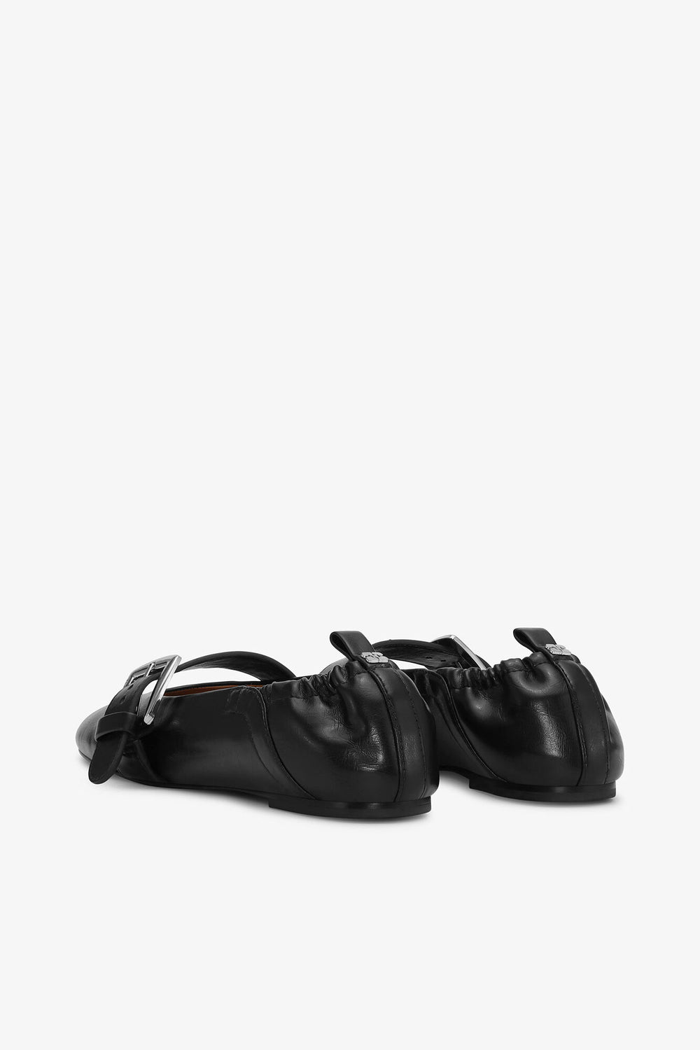 GANNI On Sale Buckle Strap Ballerinas in Black