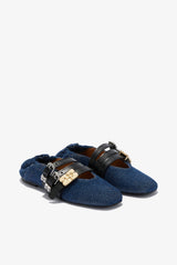 GANNI Outlet Sue Triple Ballerina in Denim