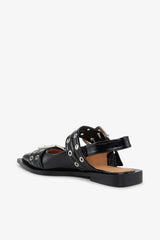 GANNI Hot Sale Feminine Buckle Ballerinas in Black