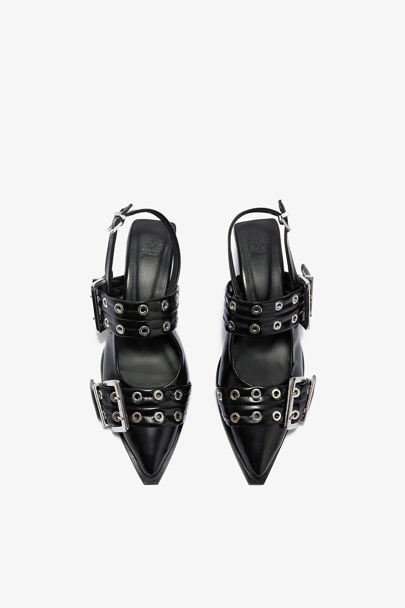 GANNI On Sale Feminine Buckle Heels in Black