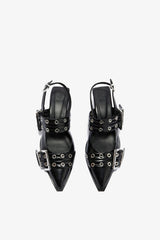GANNI On Sale Feminine Buckle Heels in Black