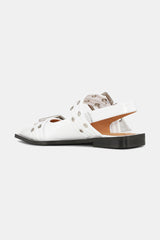 GANNI Outlet White Wide Welt Buckle Ballerinas