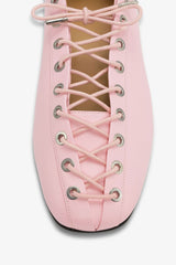 GANNI New Lace-Up Ballerinas in Rose