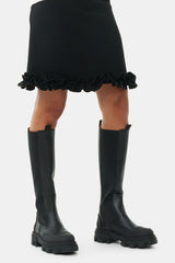 GANNI Online Cleated High Chelsea Boots in Black