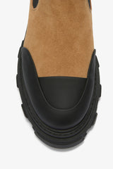 GANNI Sale Low Chelsea Boots in Suede Brown