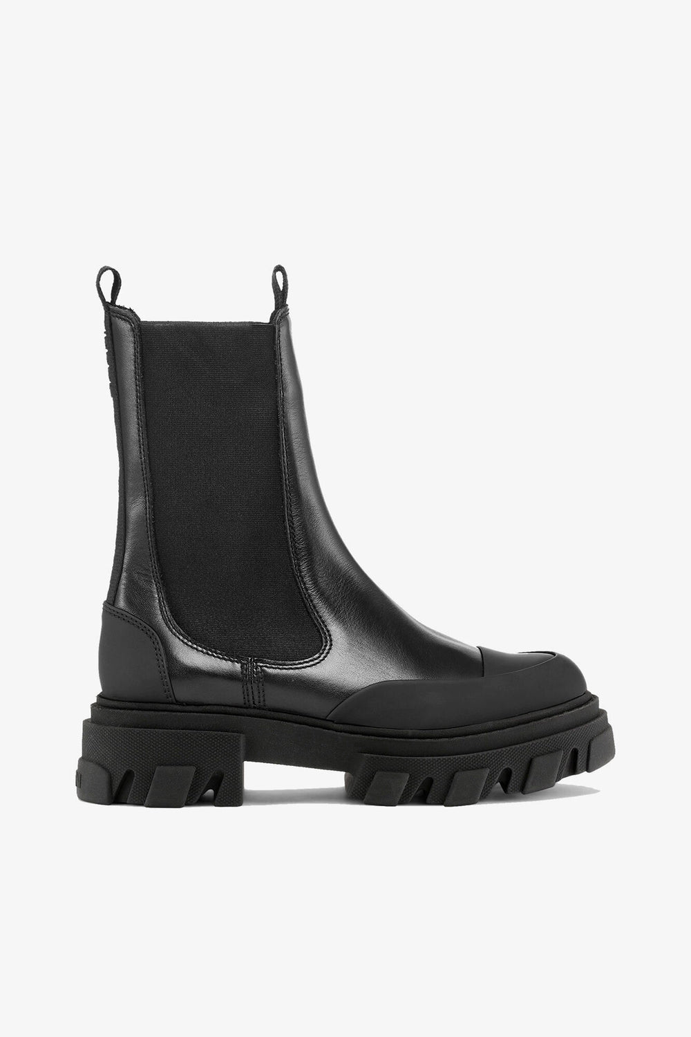 GANNI On Sale Cleated Mid Chelsea Boots in Black