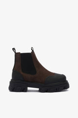 GANNI Outlet Cleated Low Chelsea Boots in Brown