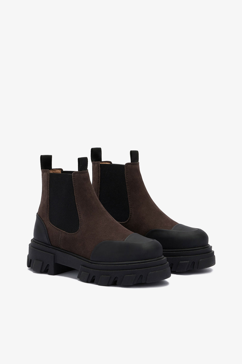 GANNI Outlet Cleated Low Chelsea Boots in Brown