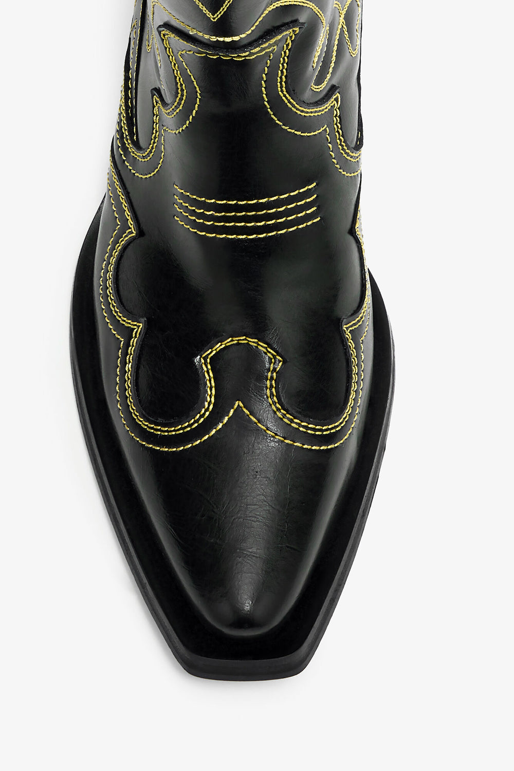 GANNI Hot Sale Mid Shaft Embroidered Western Boots