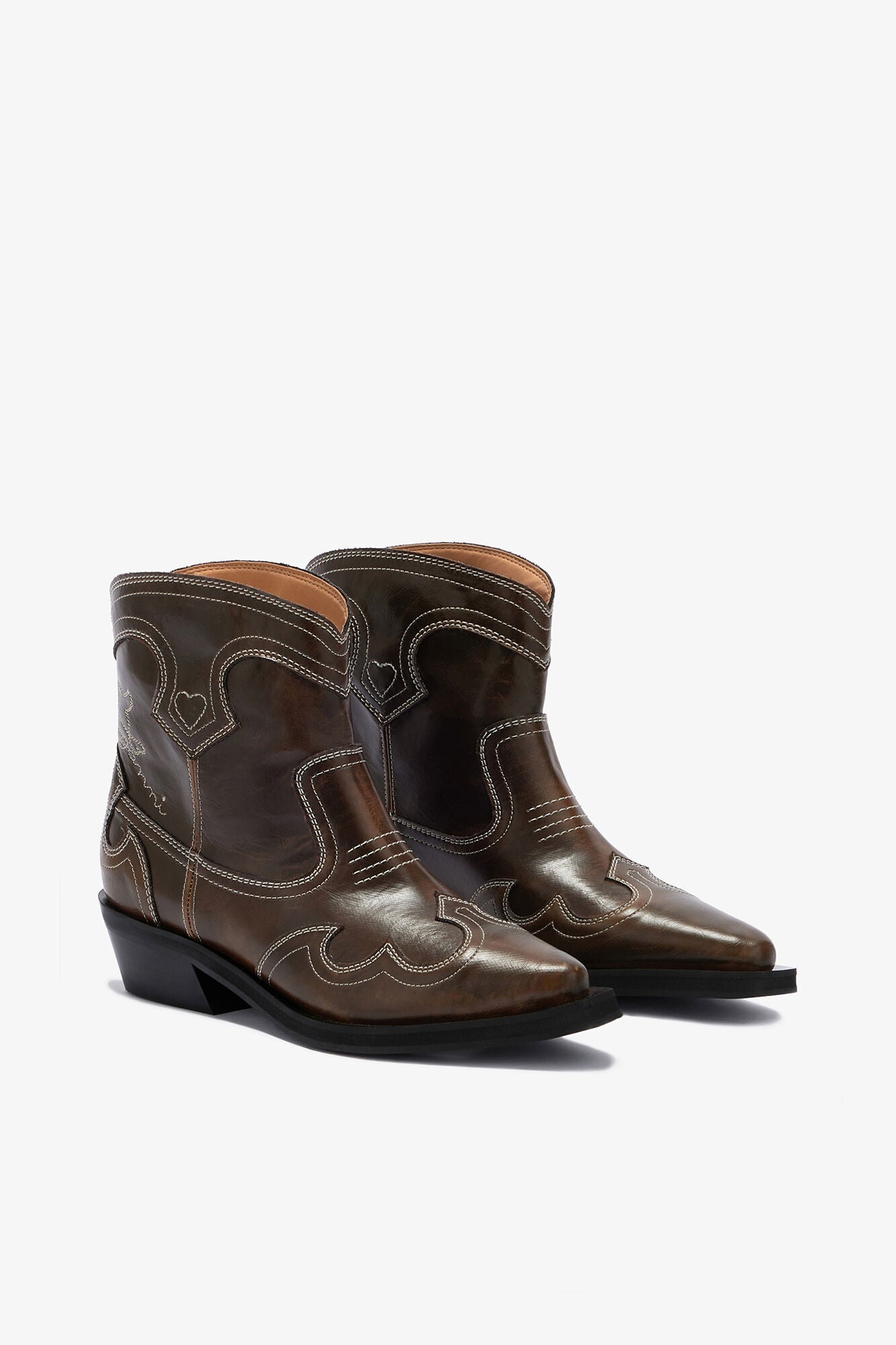 GANNI us Low Shaft Embroidered Western Boots