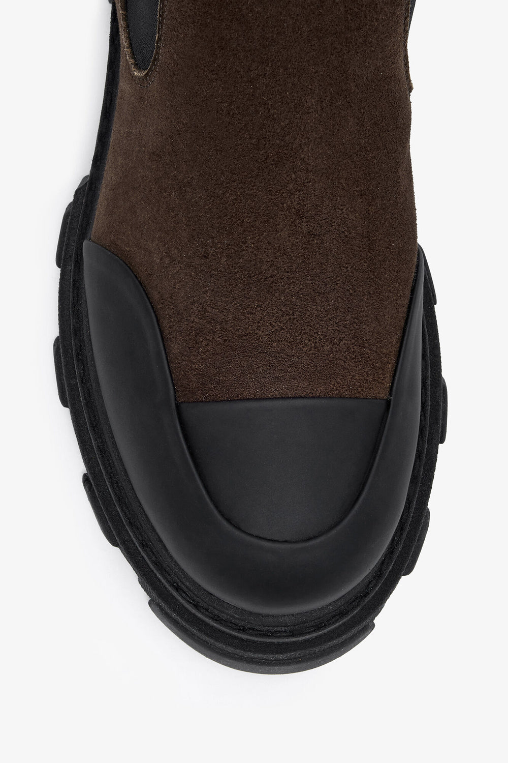 GANNI Online Cleated Mid Chelsea Boots in Brown