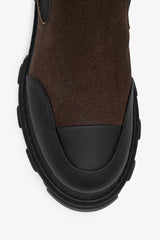 GANNI Online Cleated Mid Chelsea Boots in Brown