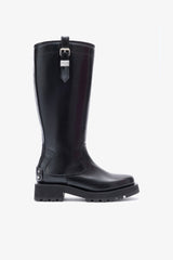 GANNI Sale High Boots in Black Oleatex