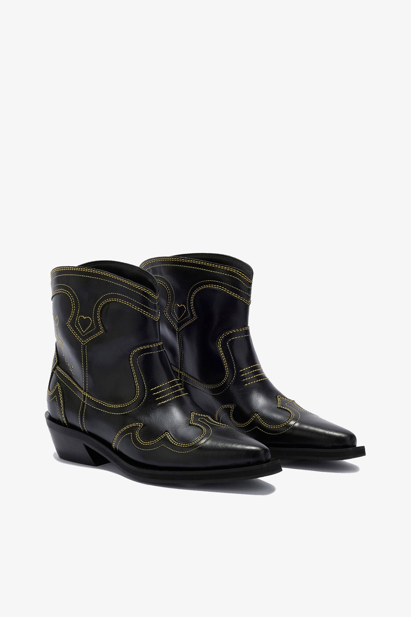 GANNI Discount Low Shaft Embroidered Western Boots