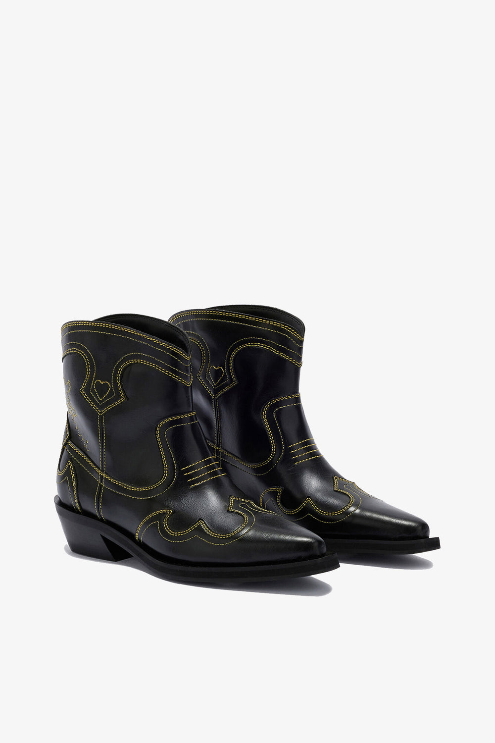 GANNI Discount Low Shaft Embroidered Western Boots