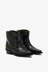 GANNI Discount Low Shaft Embroidered Western Boots