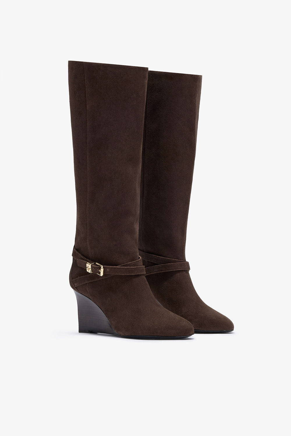 GANNI Hot Sale Kat High Boot in Brown Suede