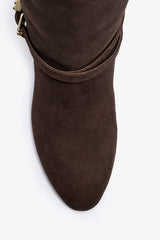 GANNI Hot Sale Kat High Boot in Brown Suede