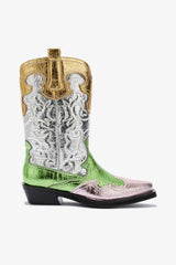 GANNI us Mid Shaft Embroidered Western Boots