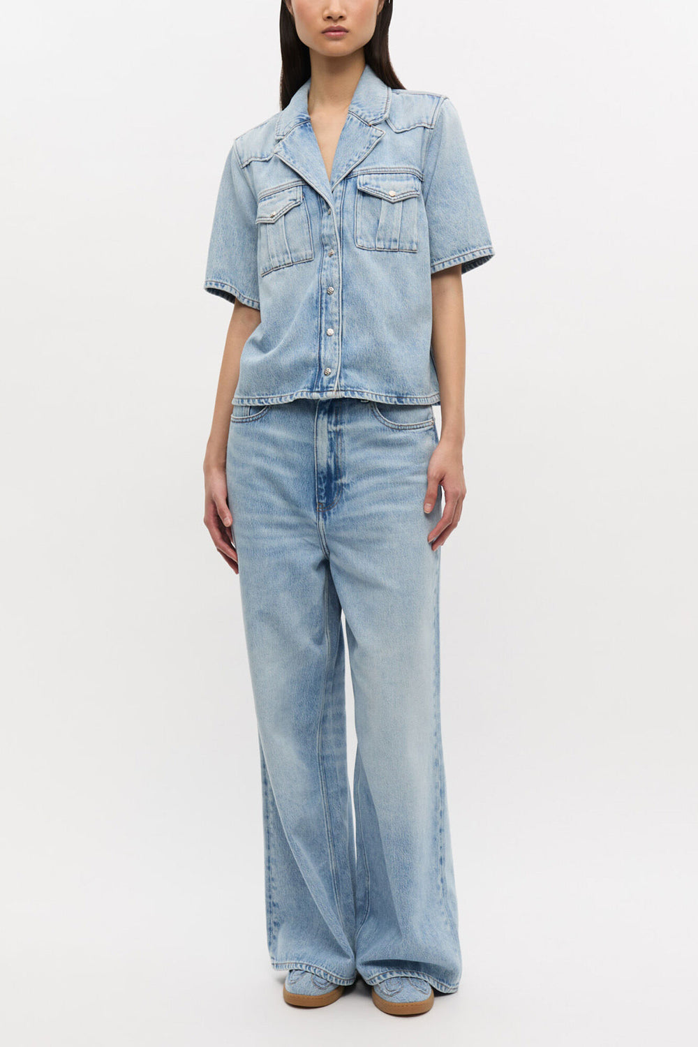 GANNI On Sale 08 Denim Raw Edge Sneakers